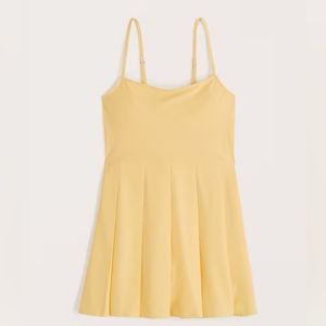 Abercrombie Pleated Traveler Mini Dress — Yellow